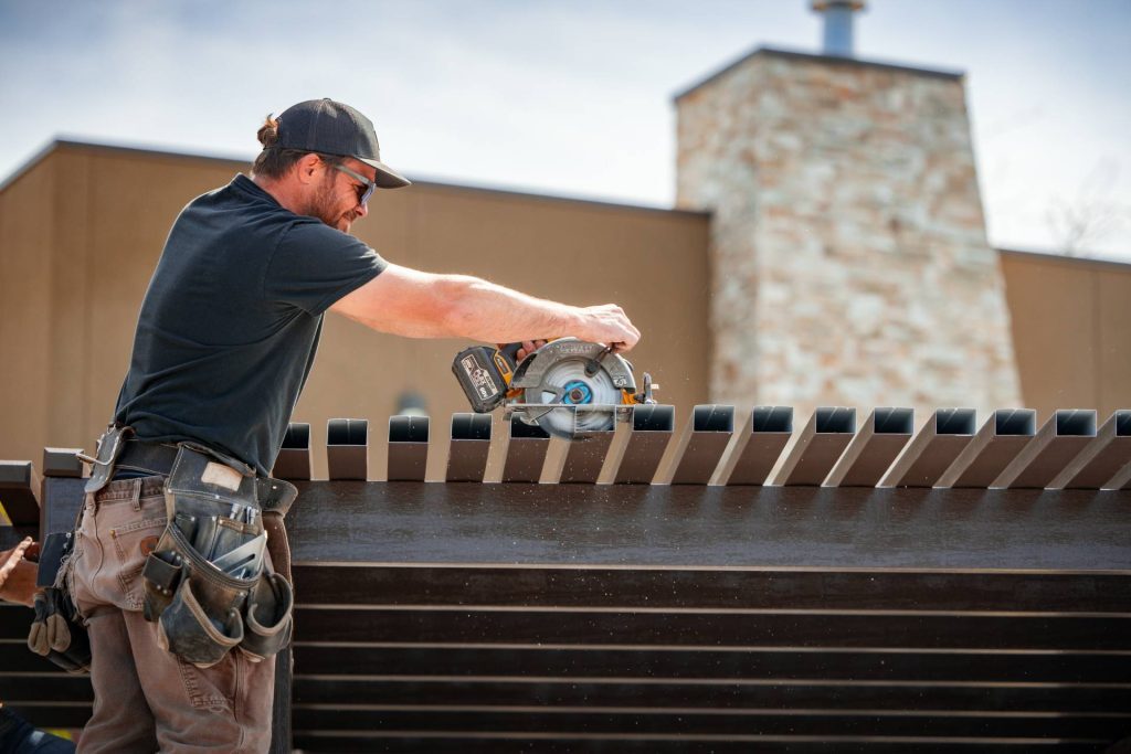 our crew working on pergola construction Richland