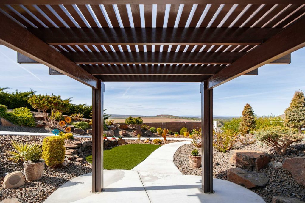 interior view of pergola construction Richland